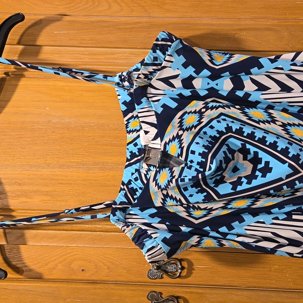 Aztec Print Keyhole Front Romper - image 2